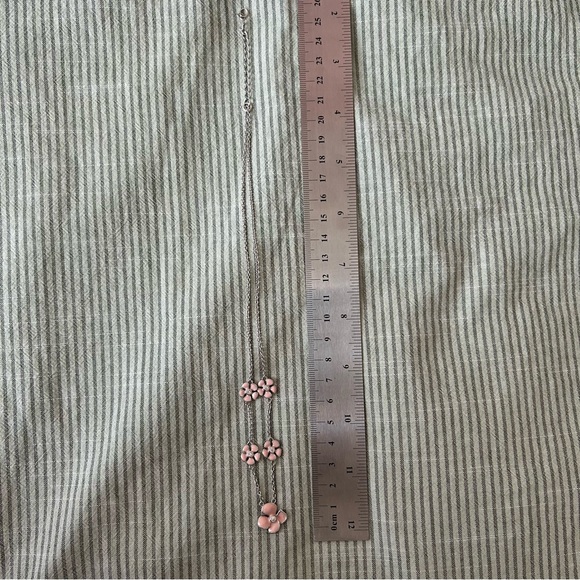 Pink Flower Silver Necklace - Picture 3 of 4